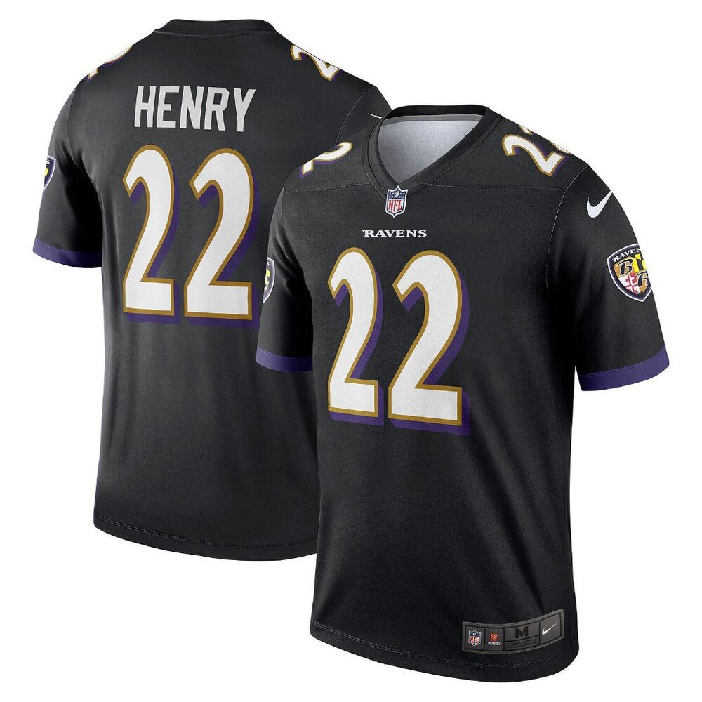 Nike Men's Derrick Henry Black Baltimore Ravens Alternate Game Jersey, X- Large